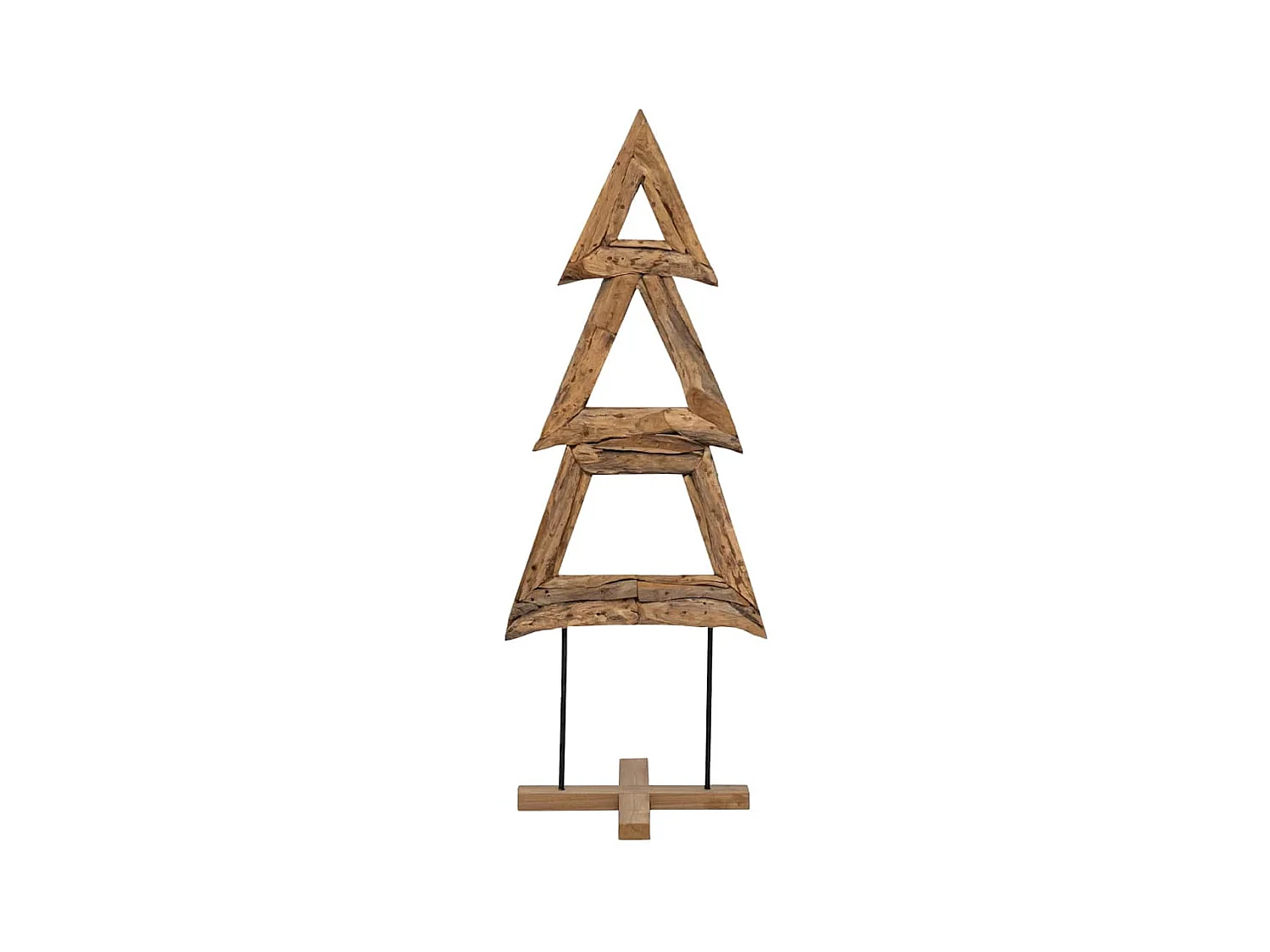 Árbol de Navidad con soporte Marrón 90 cm Madera de teca maciza