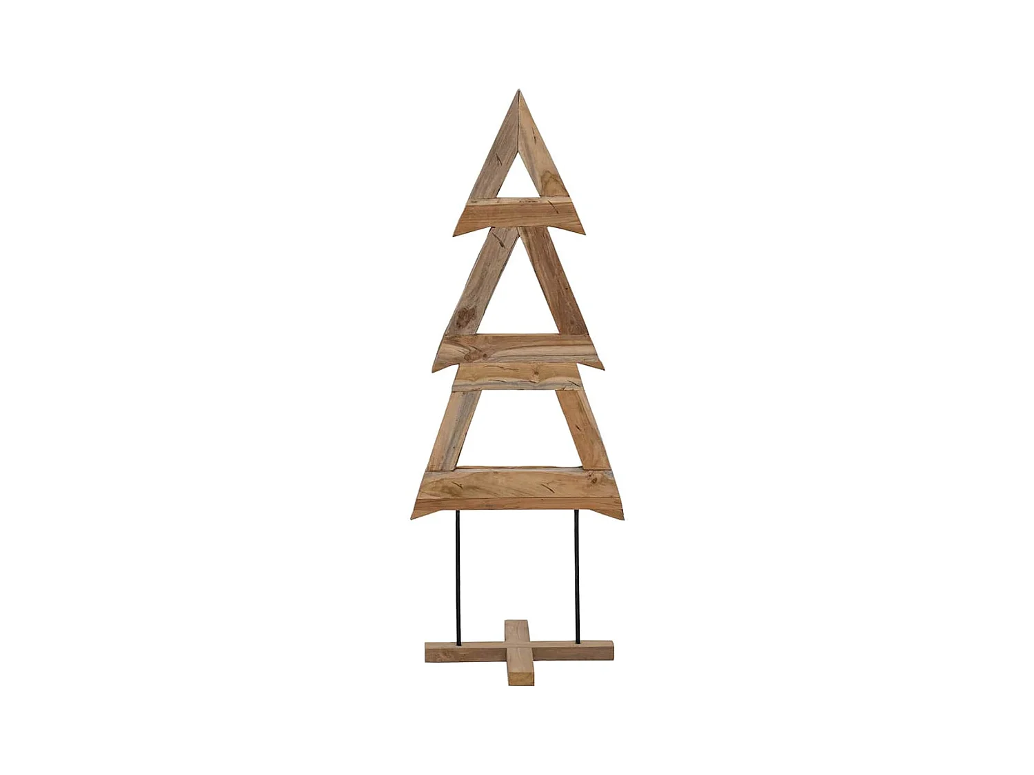 Árbol de Navidad con soporte Marrón 90 cm Madera de teca maciza