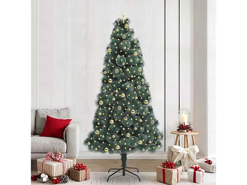 Arbre de Noël artificiel pré-éclairé avec ensemble de boules