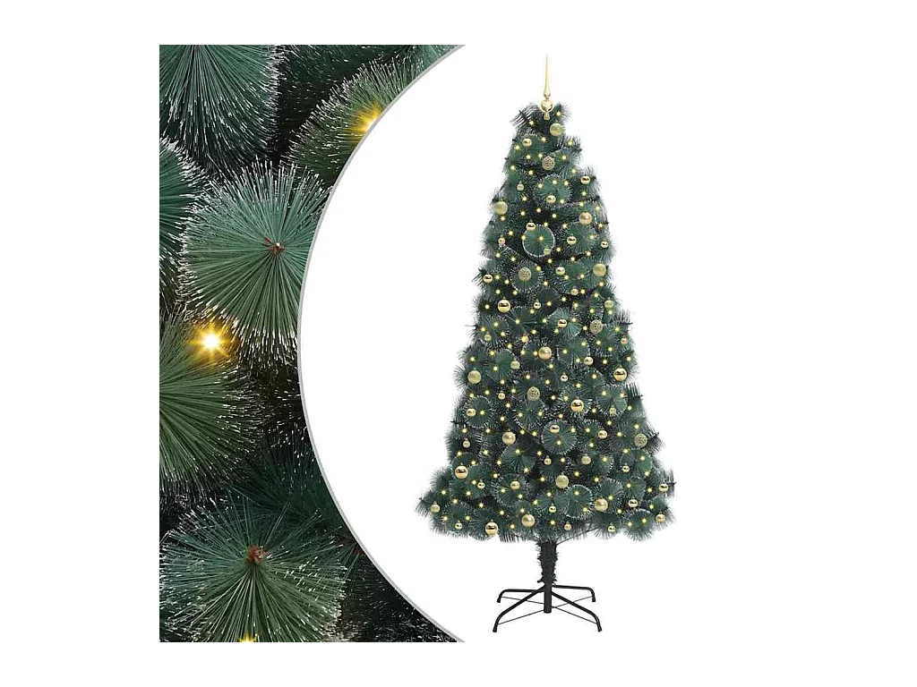 Arbre de Noël artificiel pré-éclairé avec ensemble de boules