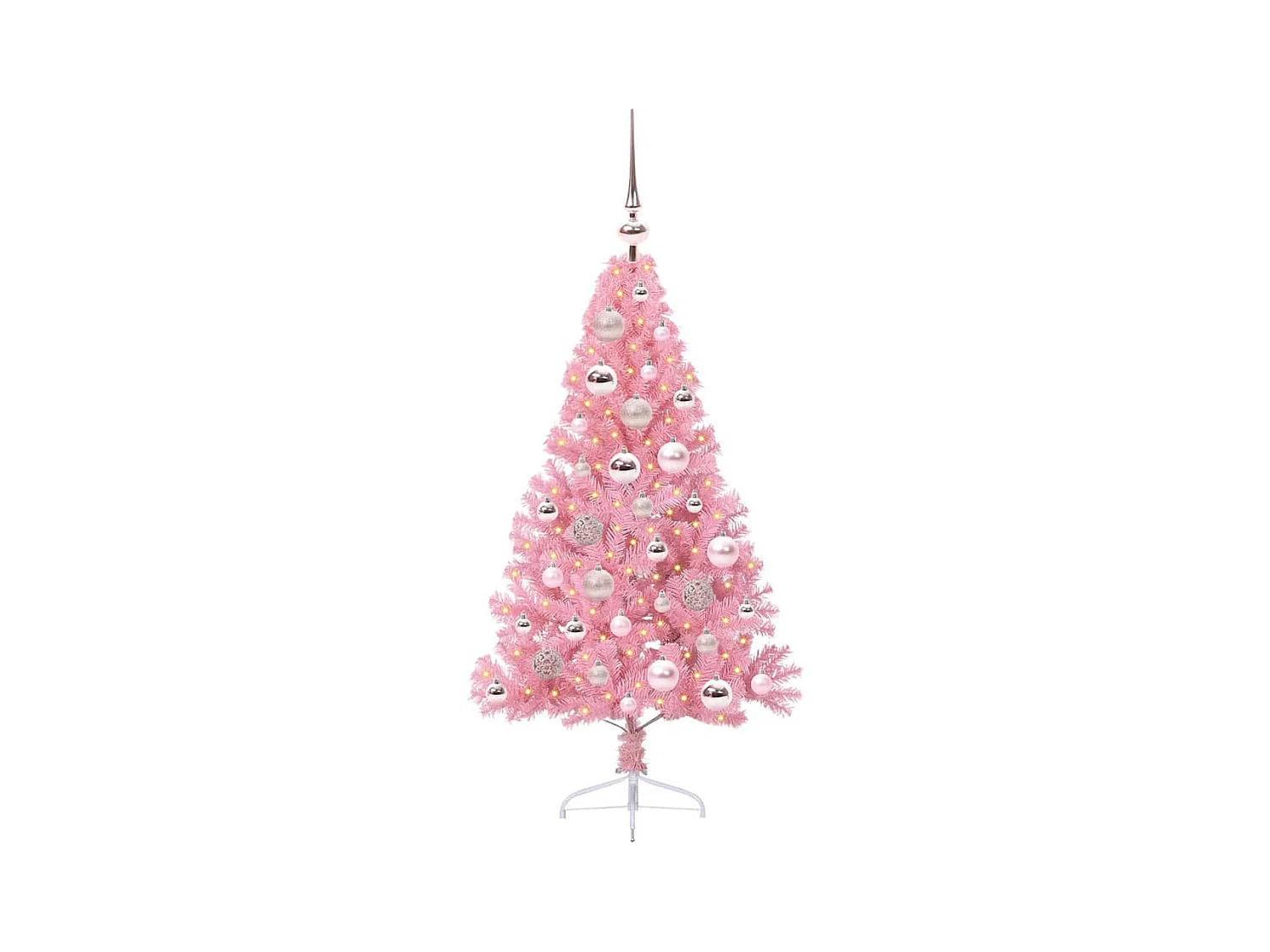 Árbol de Navidad Artificial Preiluminado Rosa 120 cm PVC