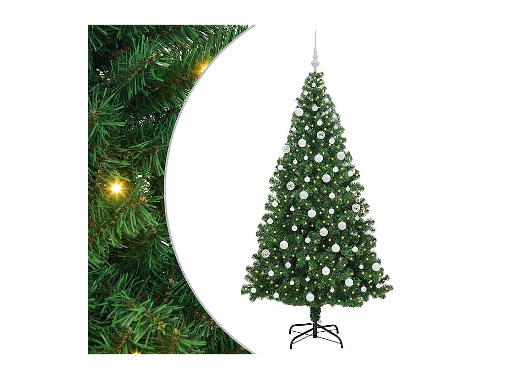 Árvore de Natal Artificial Verde 180 cm PVC, Aço e Plástico