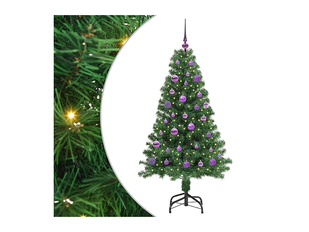 Árbol de Navidad artificial Verde 150 cm PVC y Acero y Plástico