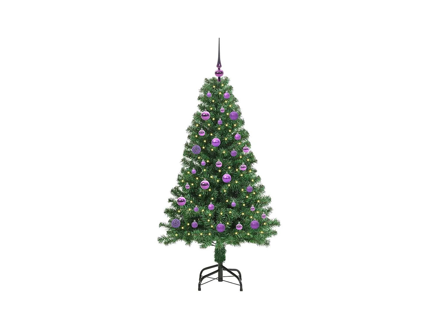 Árbol de Navidad artificial Verde 150 cm PVC y Acero y Plástico