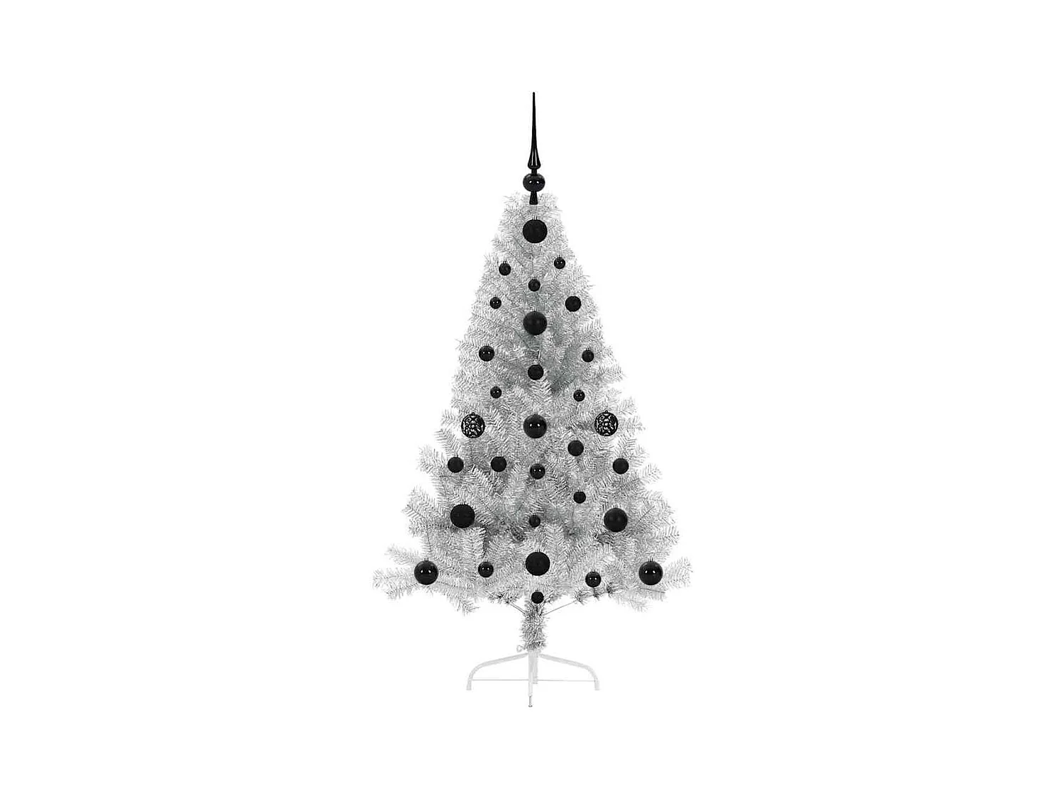 Árbol de Navidad Artificial Preiluminado Plateado 120 cm PET