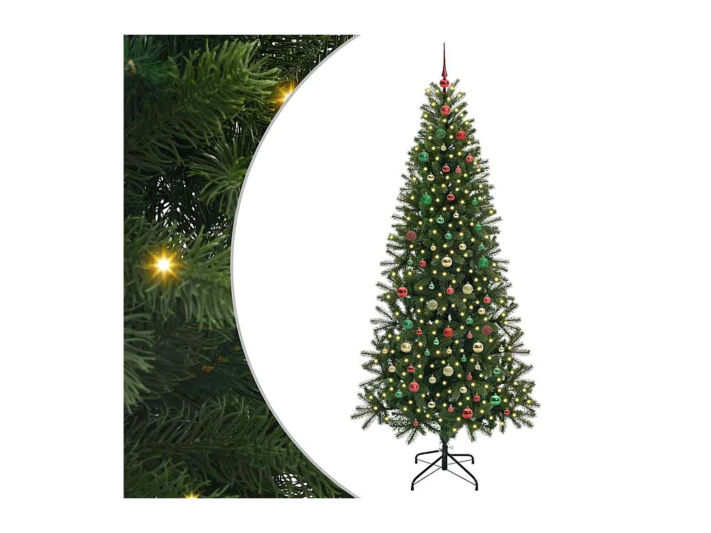 Árvore de Natal Artificial com 300 LEDs Verde 210 cm PE e PVC
