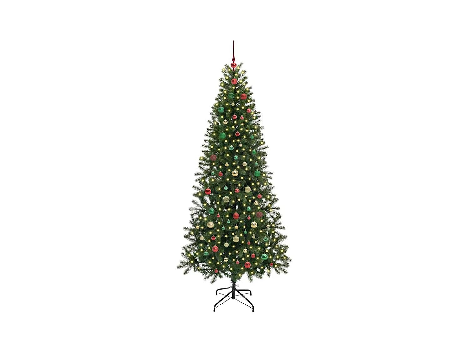 Árvore de Natal Artificial com 300 LEDs Verde 210 cm PE e PVC