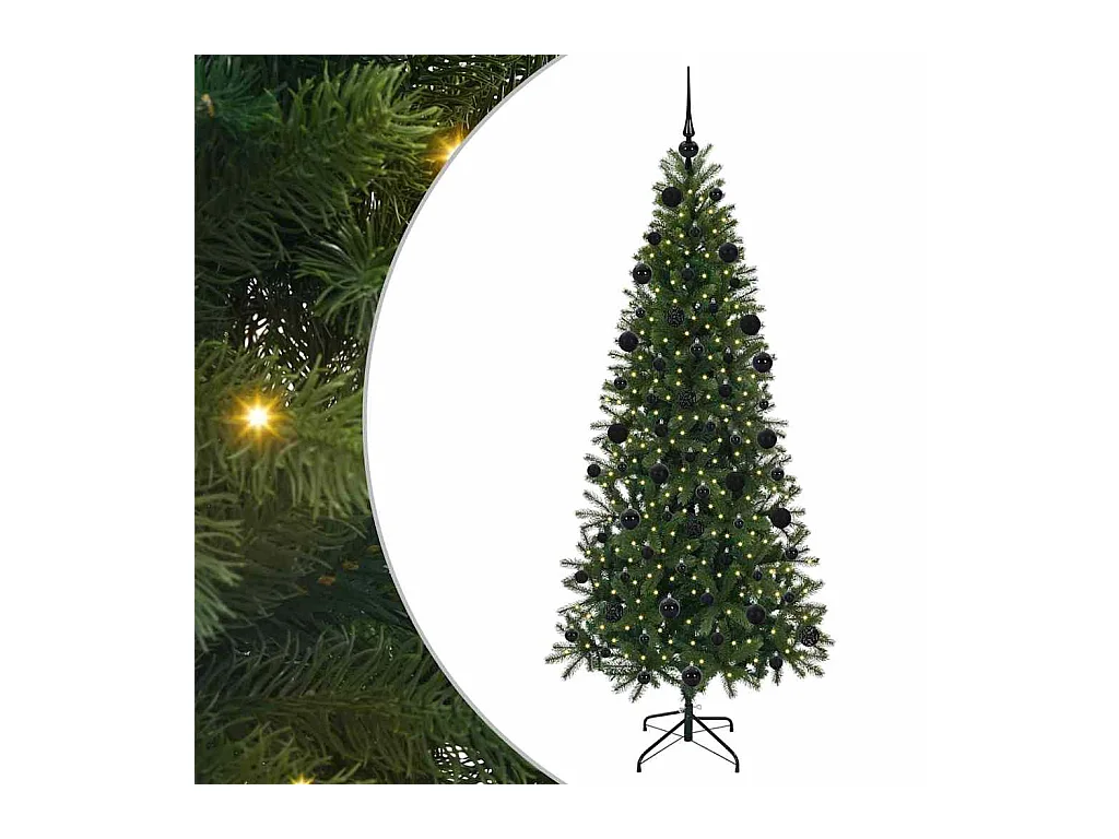 Sapin de Noël artificiel avec 300 LED Vert 210 cm PE et PVC