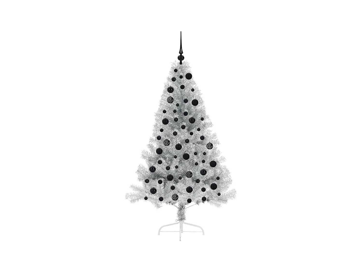 Árbol de Navidad Artificial Preiluminado Plateado 180 cm PET