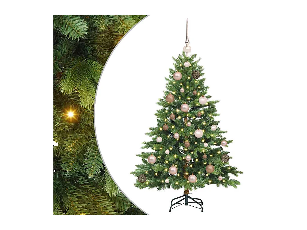Kunstkerstboom met 150 LED met standaard Groen 120 cm PE en PVC