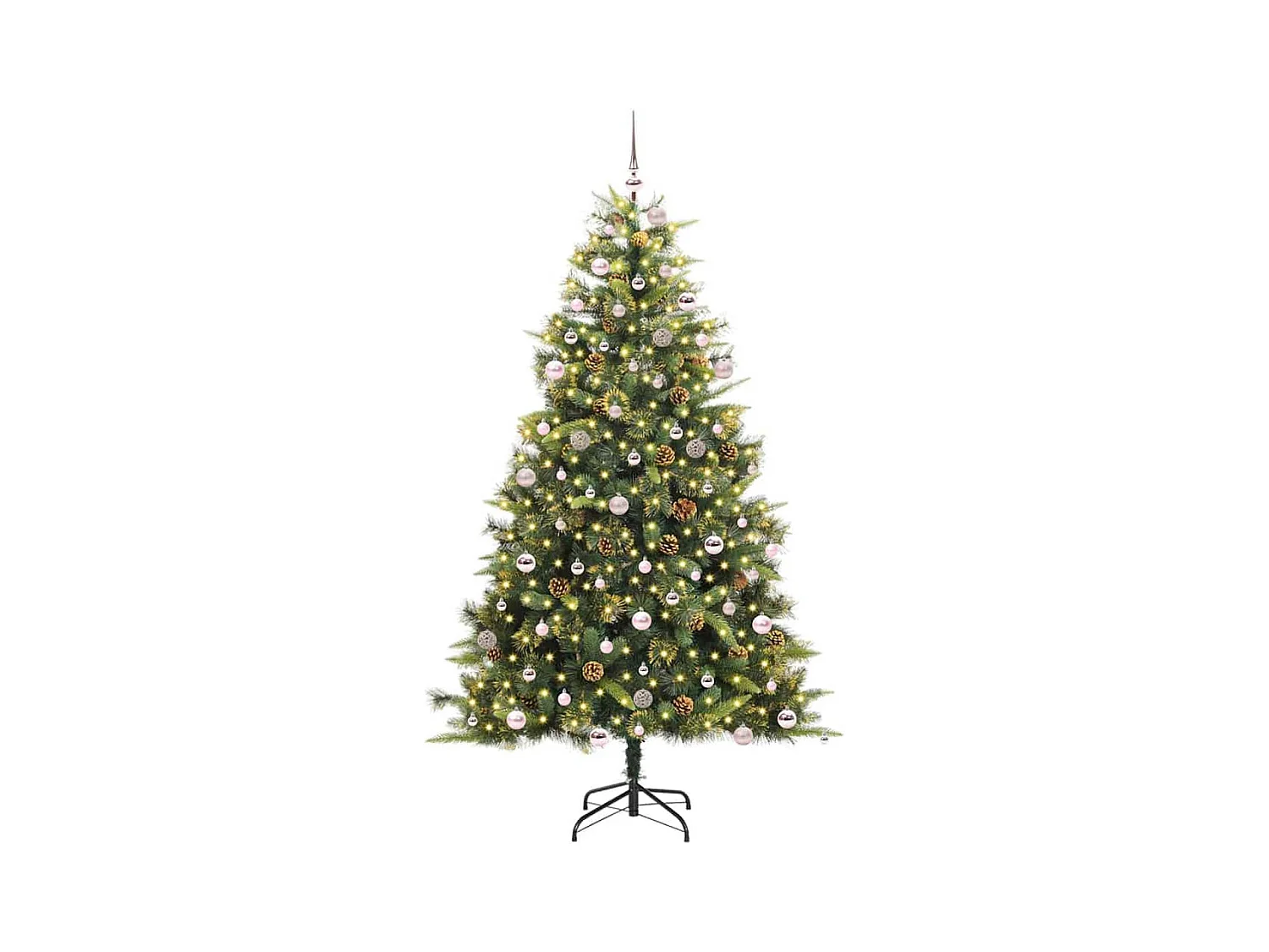 Sapin de Noël artificiel avec branches pliables et cônes 240 cm