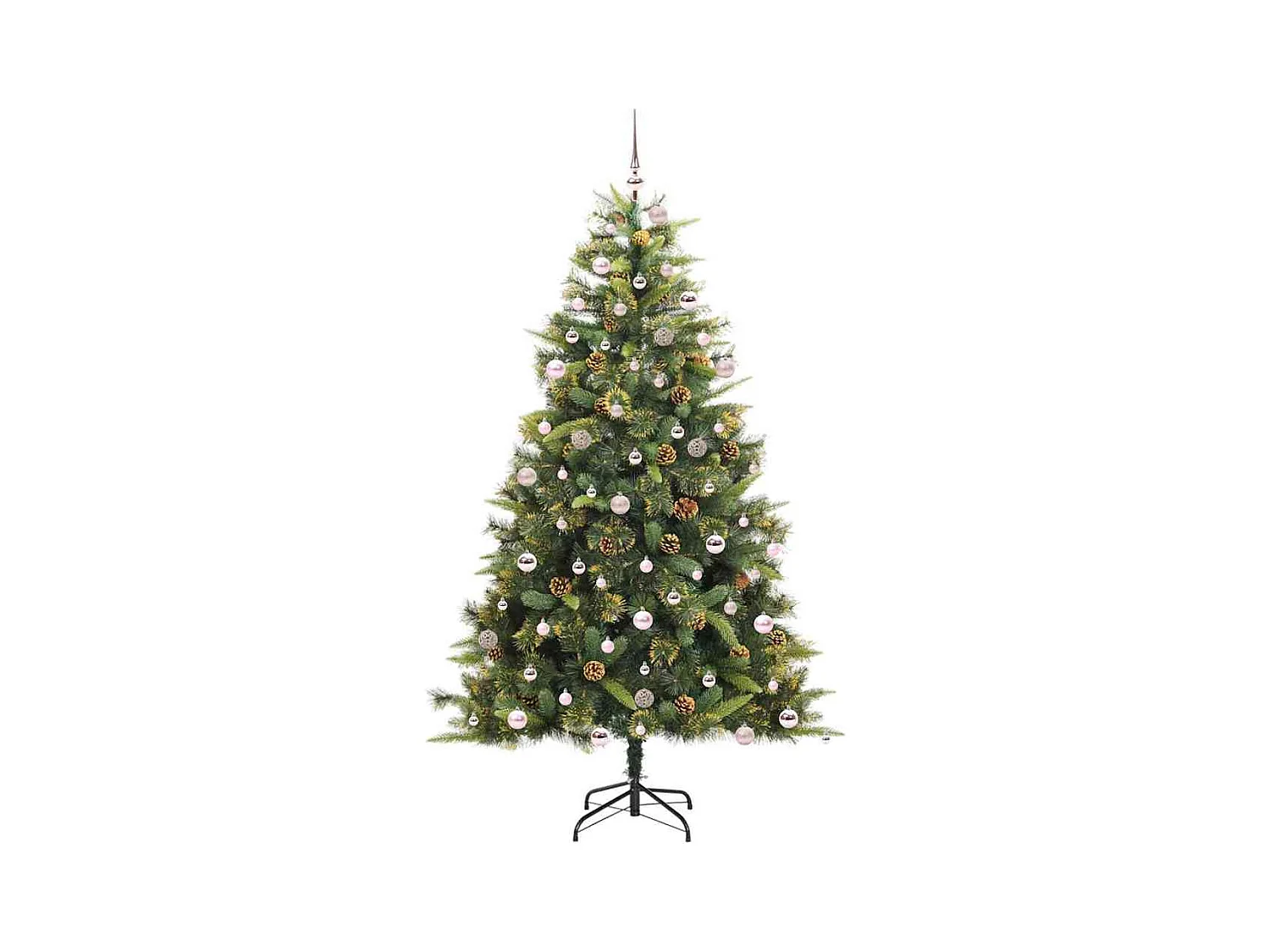 Sapin de Noël artificiel avec branches pliables et cônes 240 cm