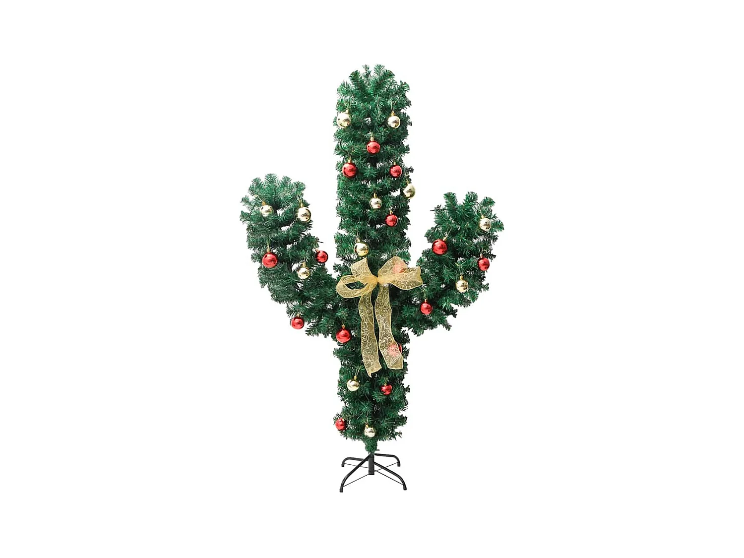 Kerstcactus met standaard en LED's 210 cm PVC groen