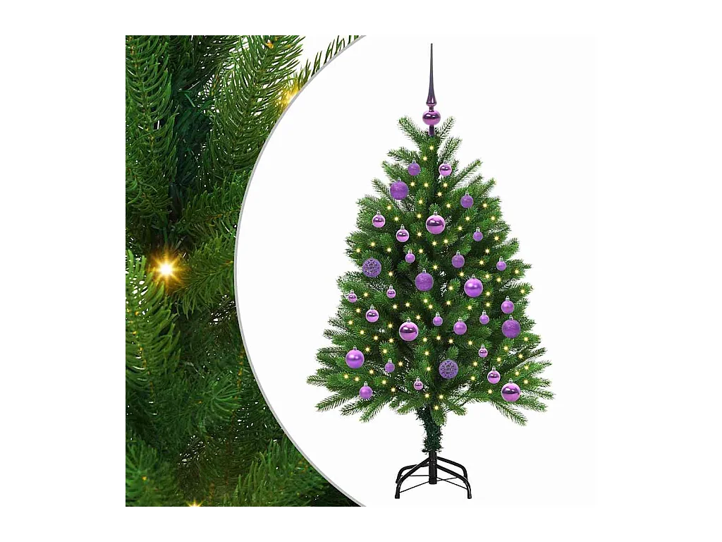 Sapin de Noël avec 150 LED avec support Vert 120 cm PE