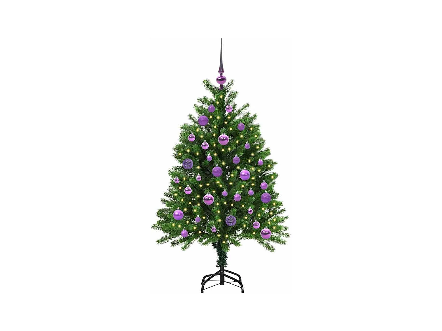 Sapin de Noël avec 150 LED avec support Vert 120 cm PE