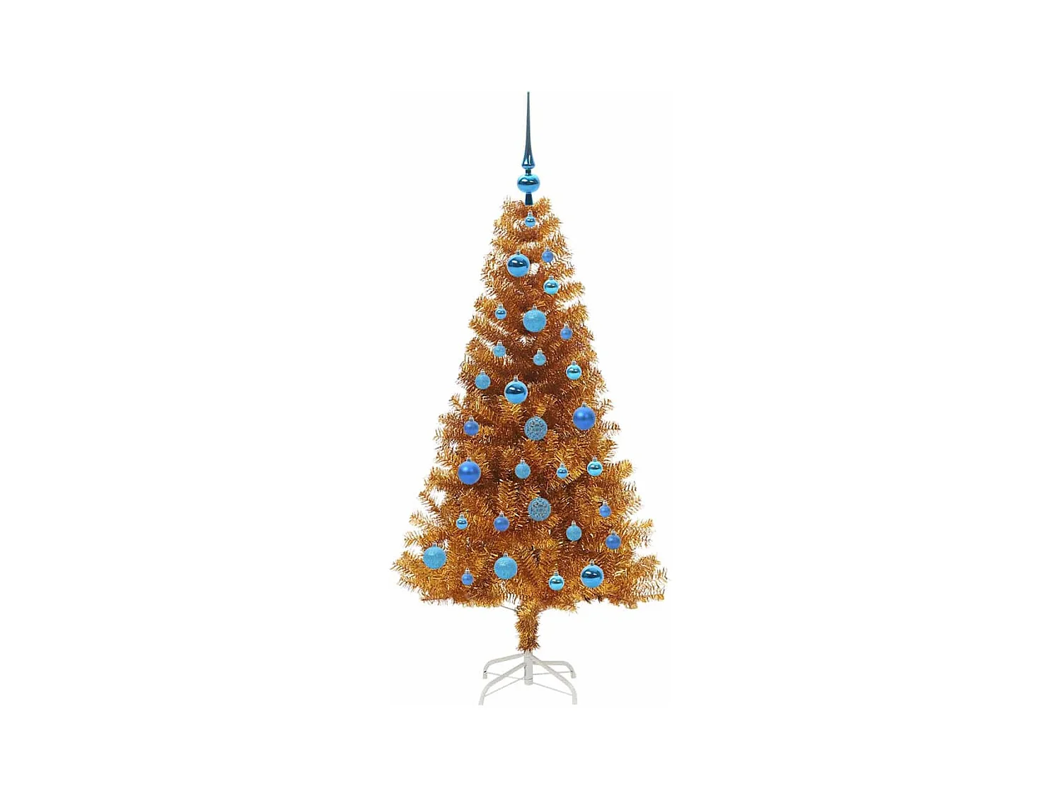 Árvore de Natal com 150 LEDs com suporte Ouro 150 cm PET