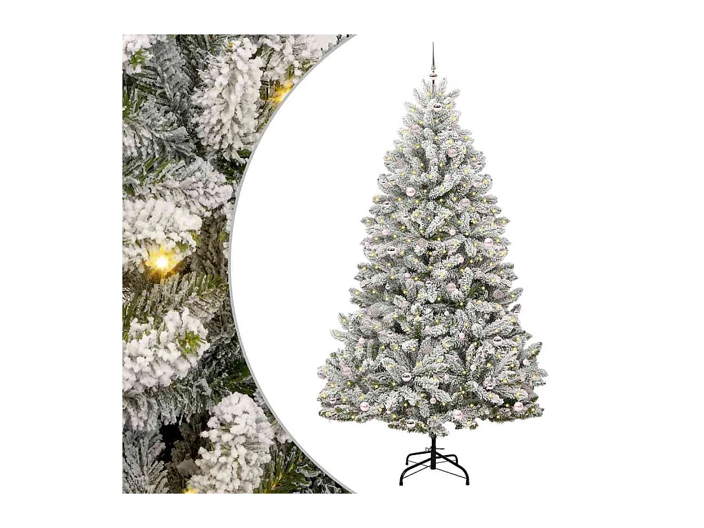 Sapin de Noël artificiel Vert et blanc 270 cm PVC et métal
