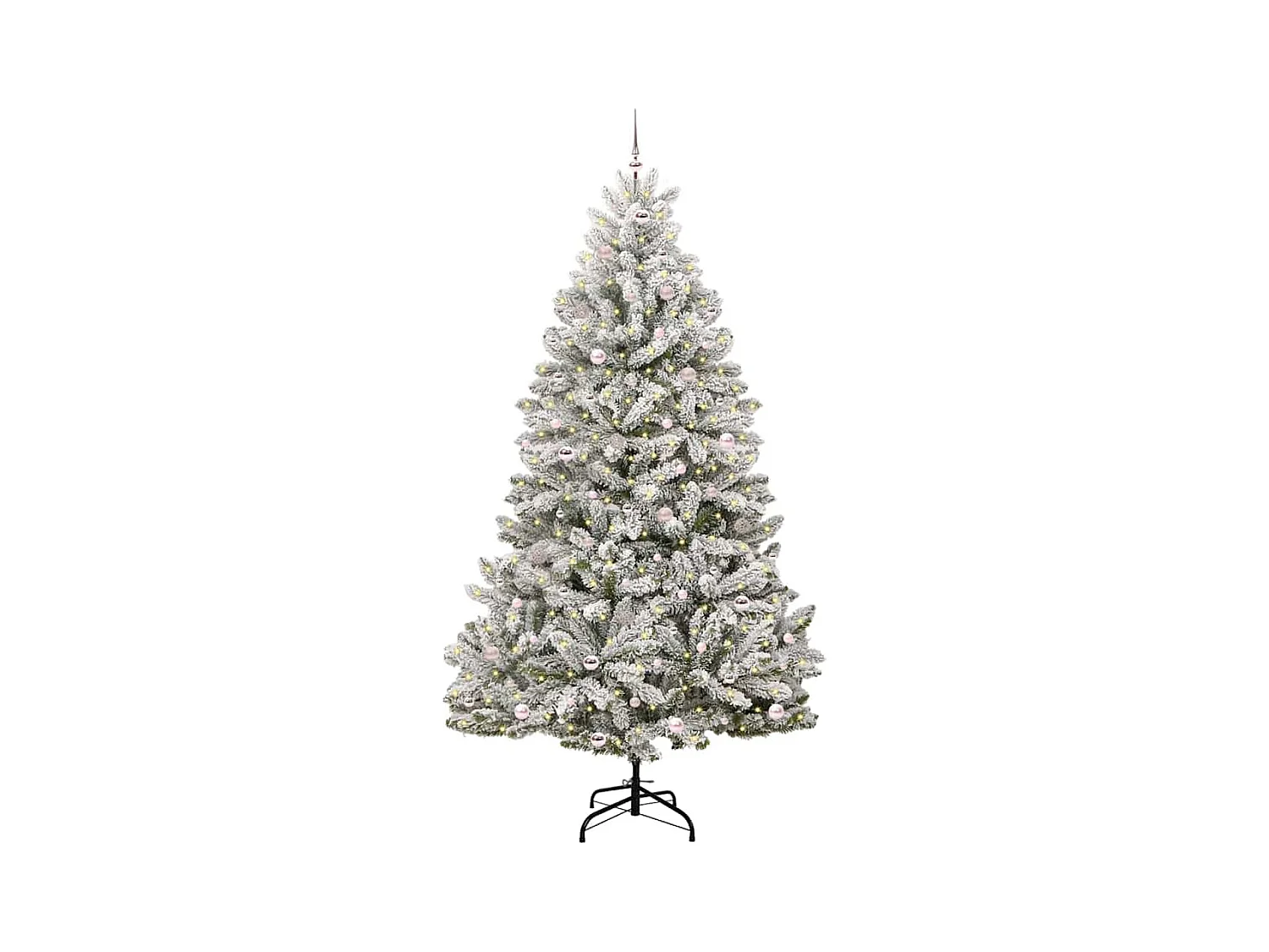 Sapin de Noël artificiel Vert et blanc 270 cm PVC et métal