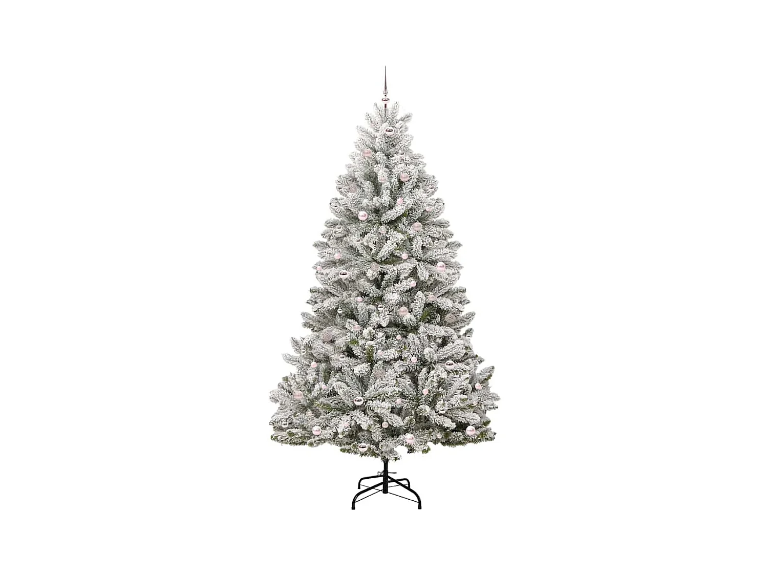 Sapin de Noël artificiel Vert et blanc 270 cm PVC et métal
