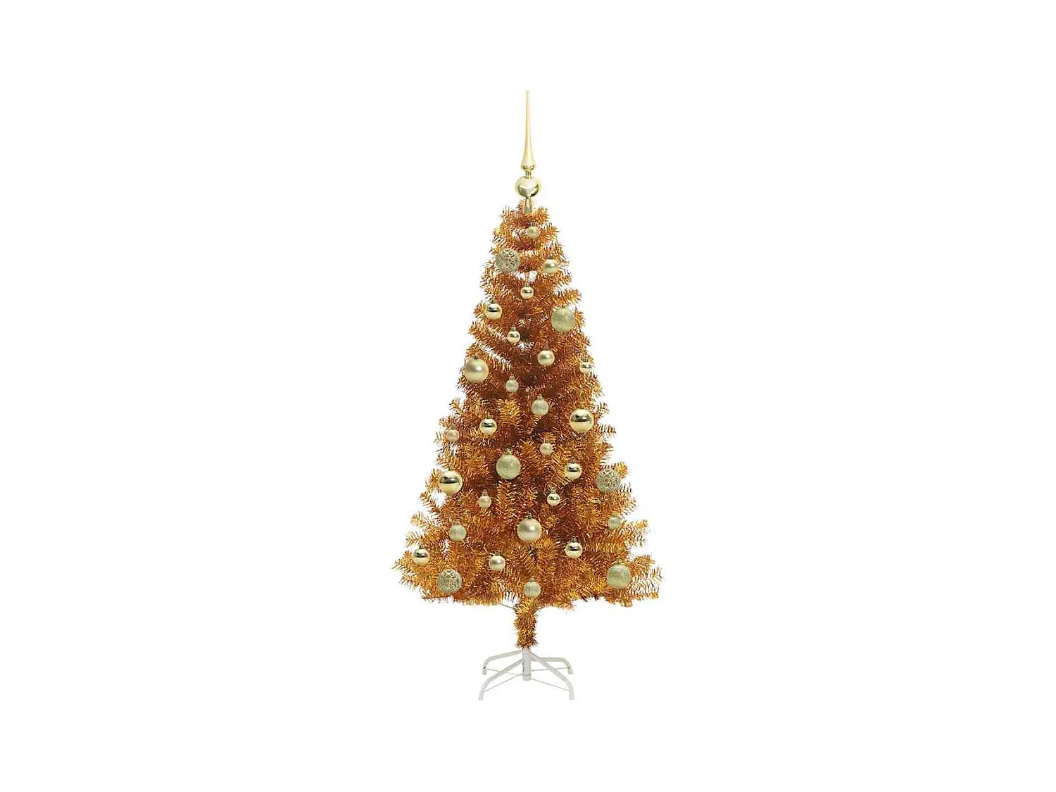 Árbol de Navidad con 150 LED con soporte Dorado 120 cm PET
