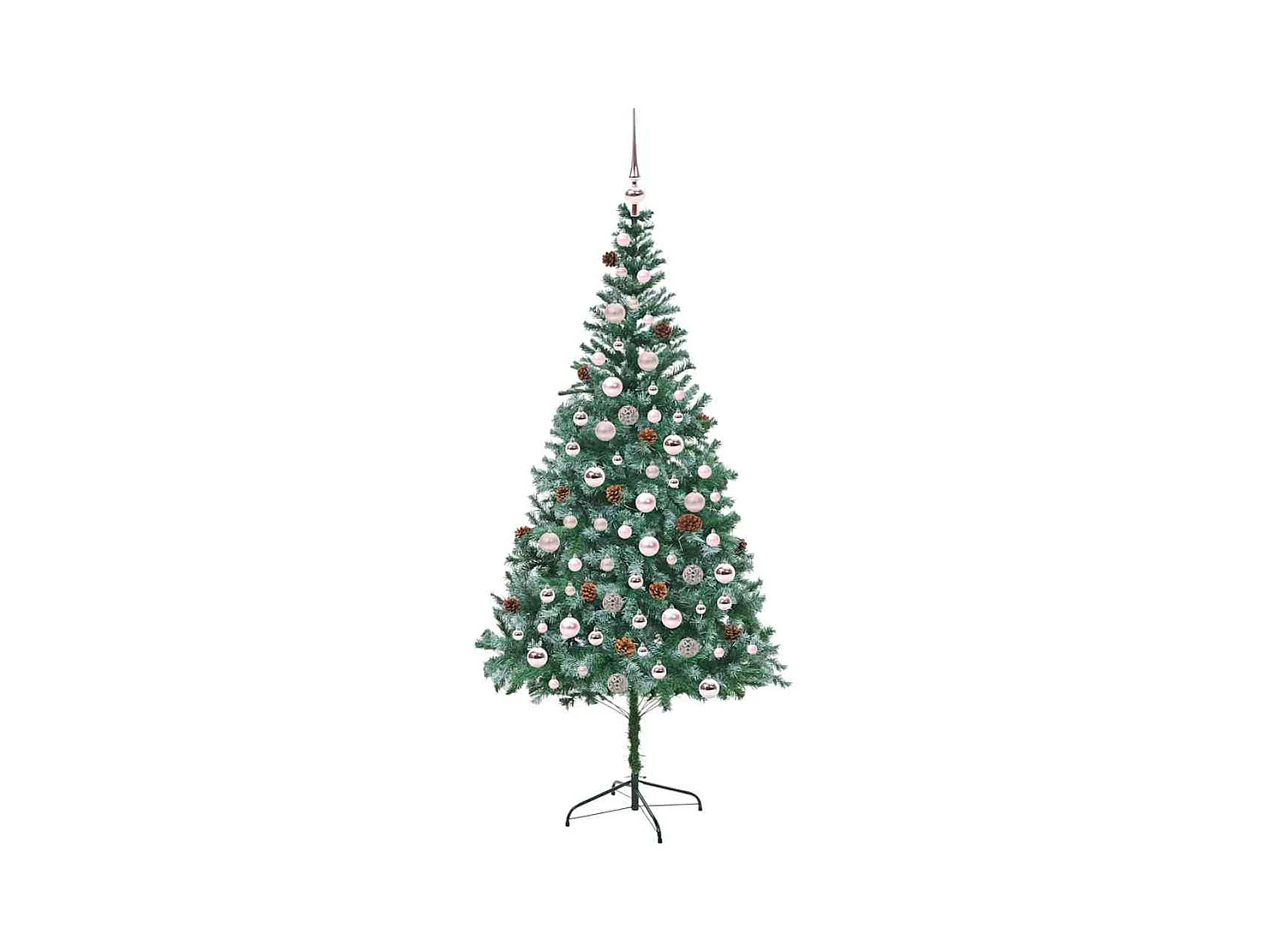 Sapin de Noël artificiel avec 300 LED Vert 210 cm PVC et Acier