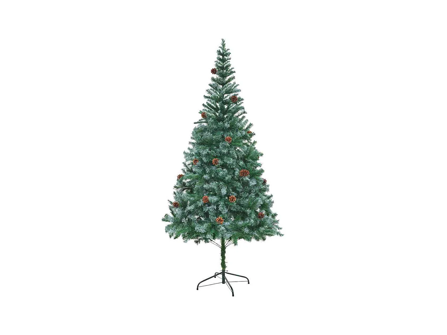 Sapin de Noël artificiel avec 300 LED Vert 210 cm PVC et Acier