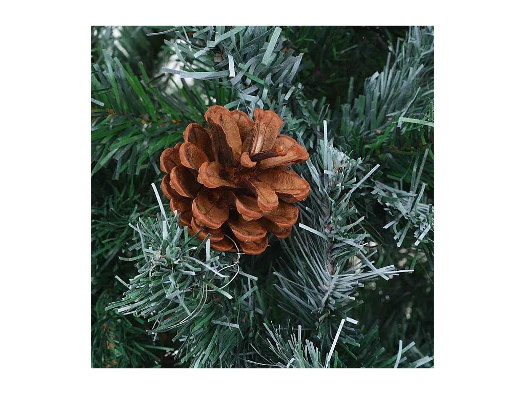 Sapin de Noël artificiel avec 300 LED Vert 210 cm PVC et Acier