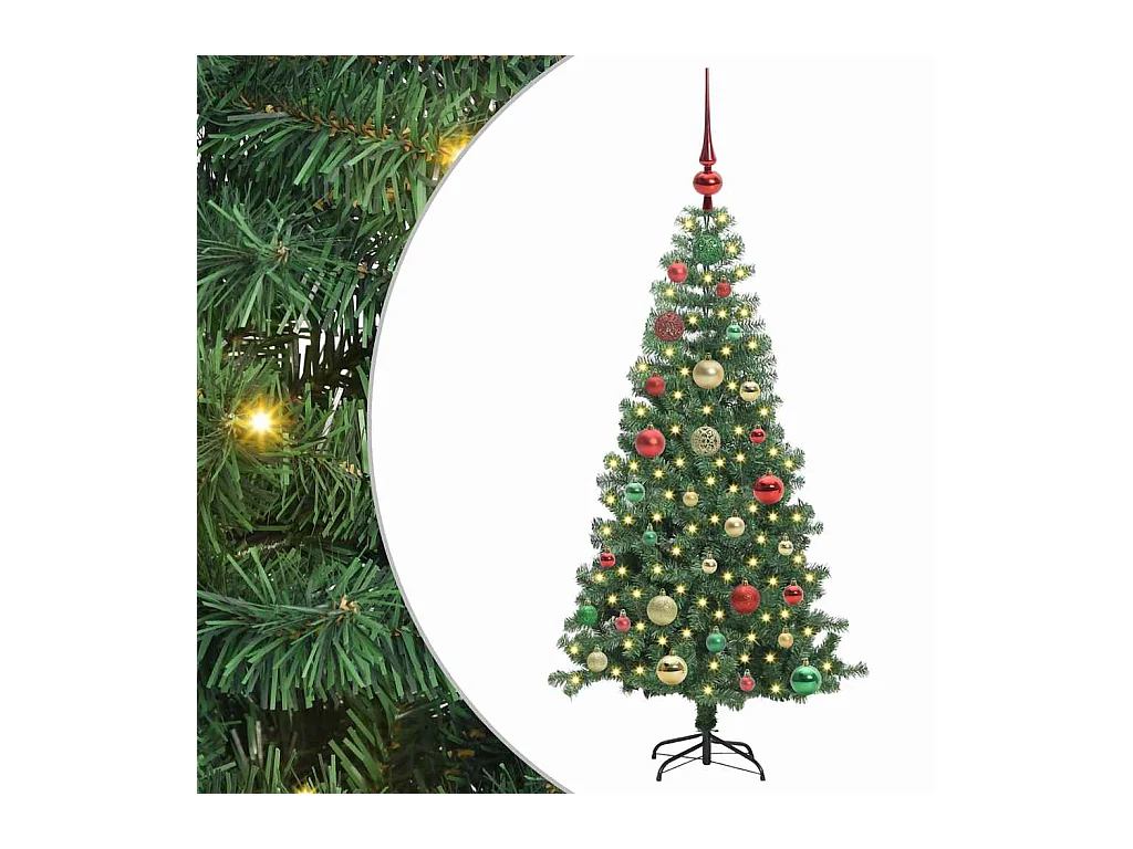 Árbol de Navidad con 150 LED con soporte Verde 120 cm PVC