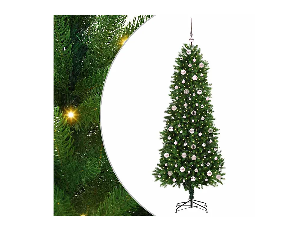 Sapin de Noël avec 300 LED avec support Vert 240 cm PE