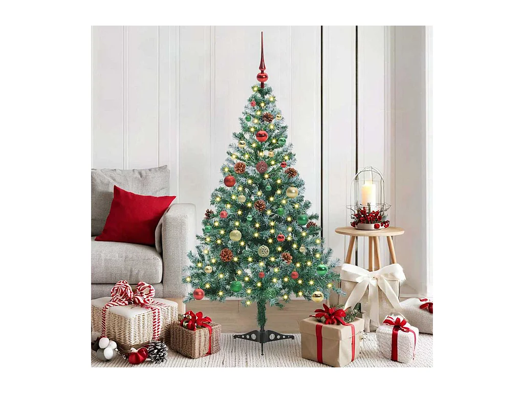 Kunstkerstboom met 150 LED Groen 150 cm PVC en Staal