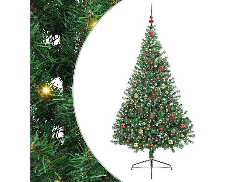 Sapin de Noël artificiel pré-éclairé Vert 180 cm PVC