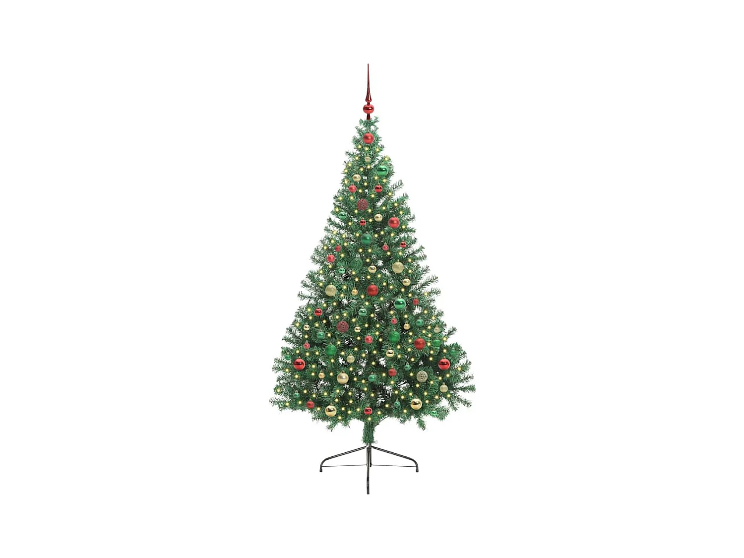 Árbol de Navidad Artificial Preiluminado Verde 180 cm PVC