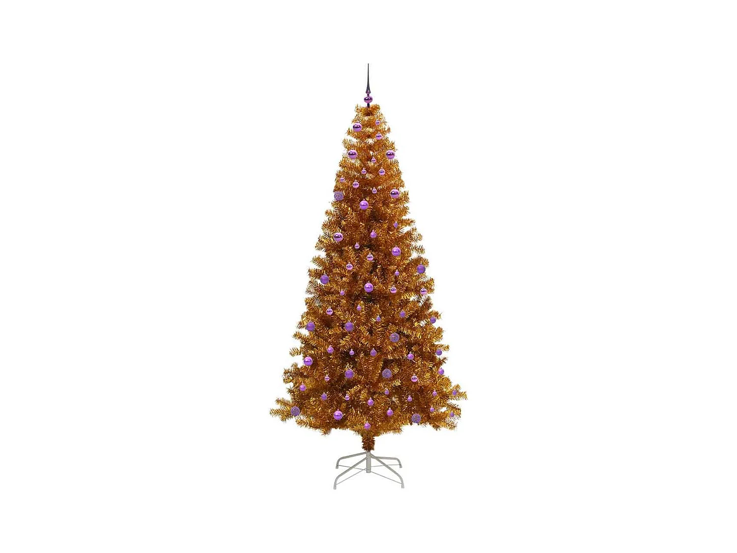 Árbol de Navidad con 300 LED con soporte Dorado 240 cm PET