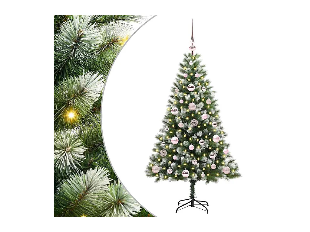 Kunstmatige scharnierende Kerstboom met gevlochten sneeuw