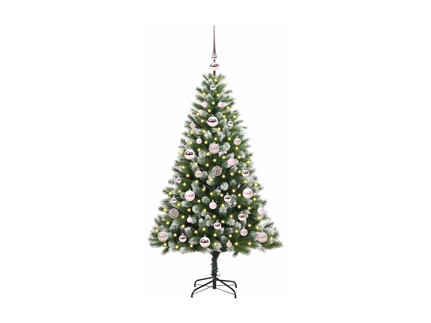 Kunstmatige scharnierende Kerstboom met gevlochten sneeuw