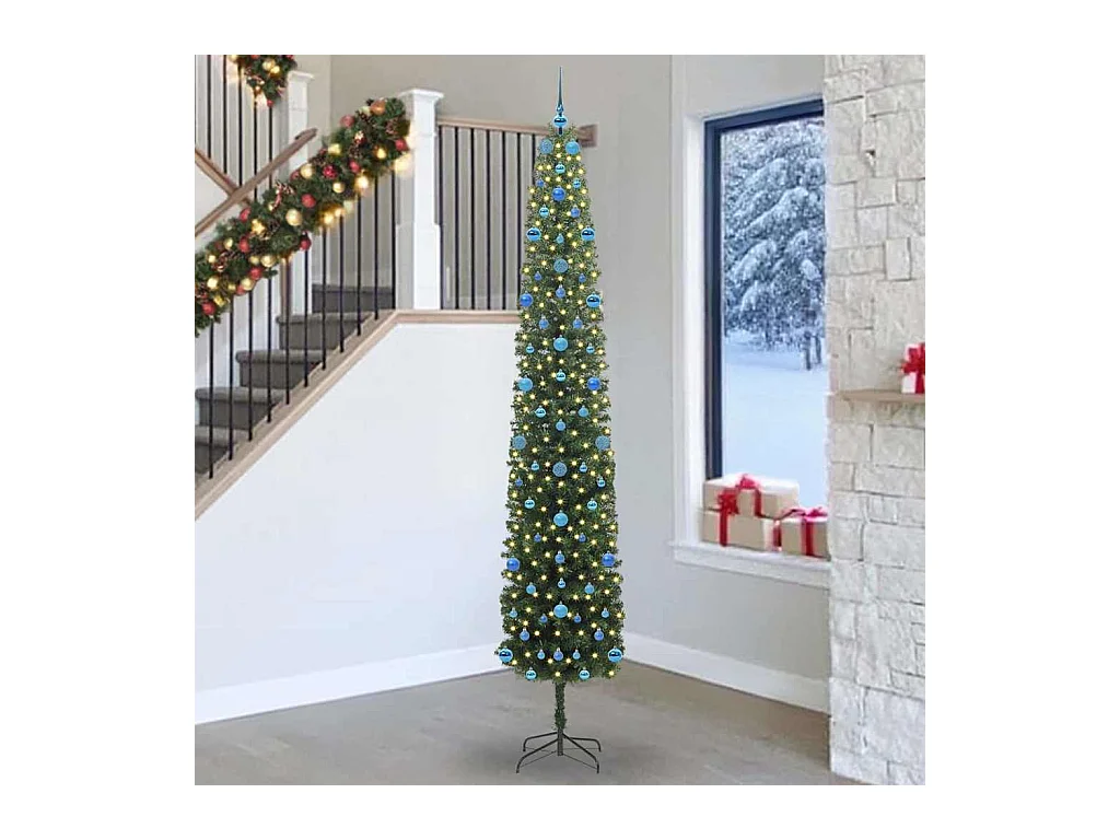 Árbol de Navidad artificial Verde 270 cm PVC, Acero y Plástico