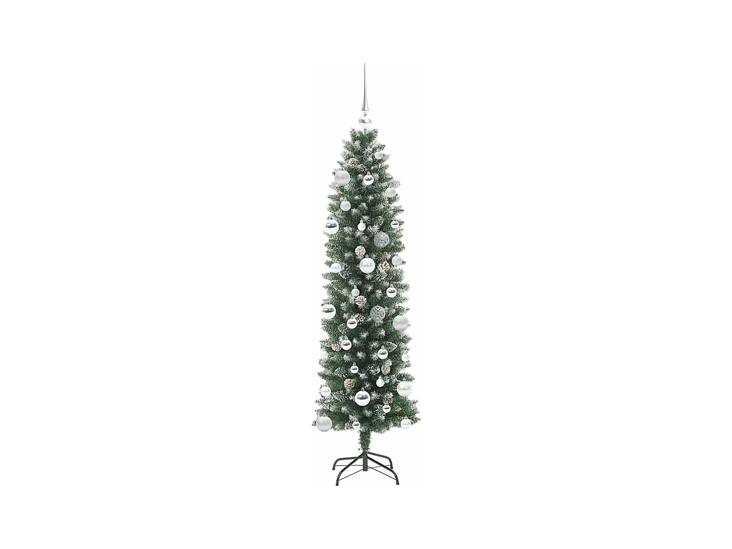 Arbre de Noël artificiel slim avec 150 LED Vert et blanc 150 cm