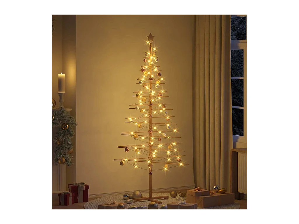 Houten kerstboom met standaard Bruin 210 cm Bamboe