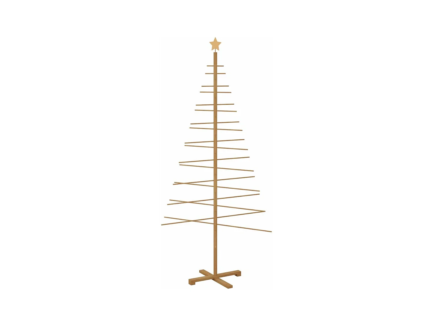 Houten kerstboom met standaard Bruin 210 cm Bamboe