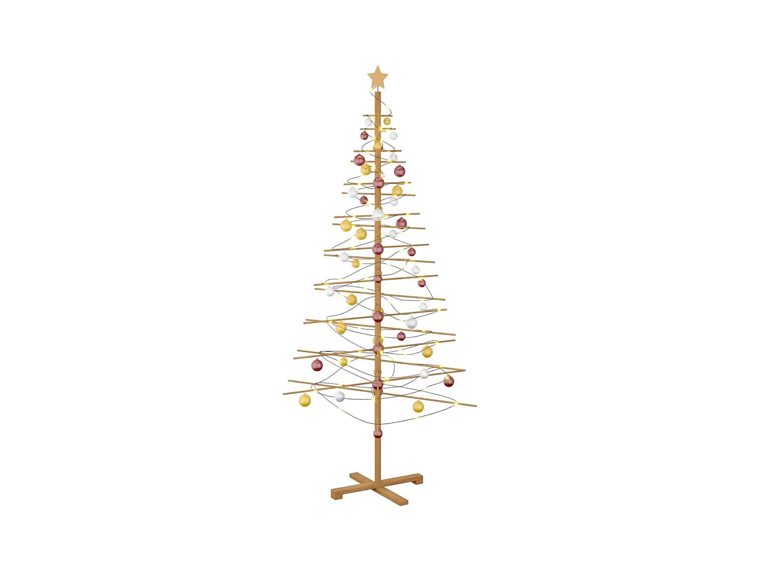 Houten kerstboom met standaard Bruin 210 cm Bamboe