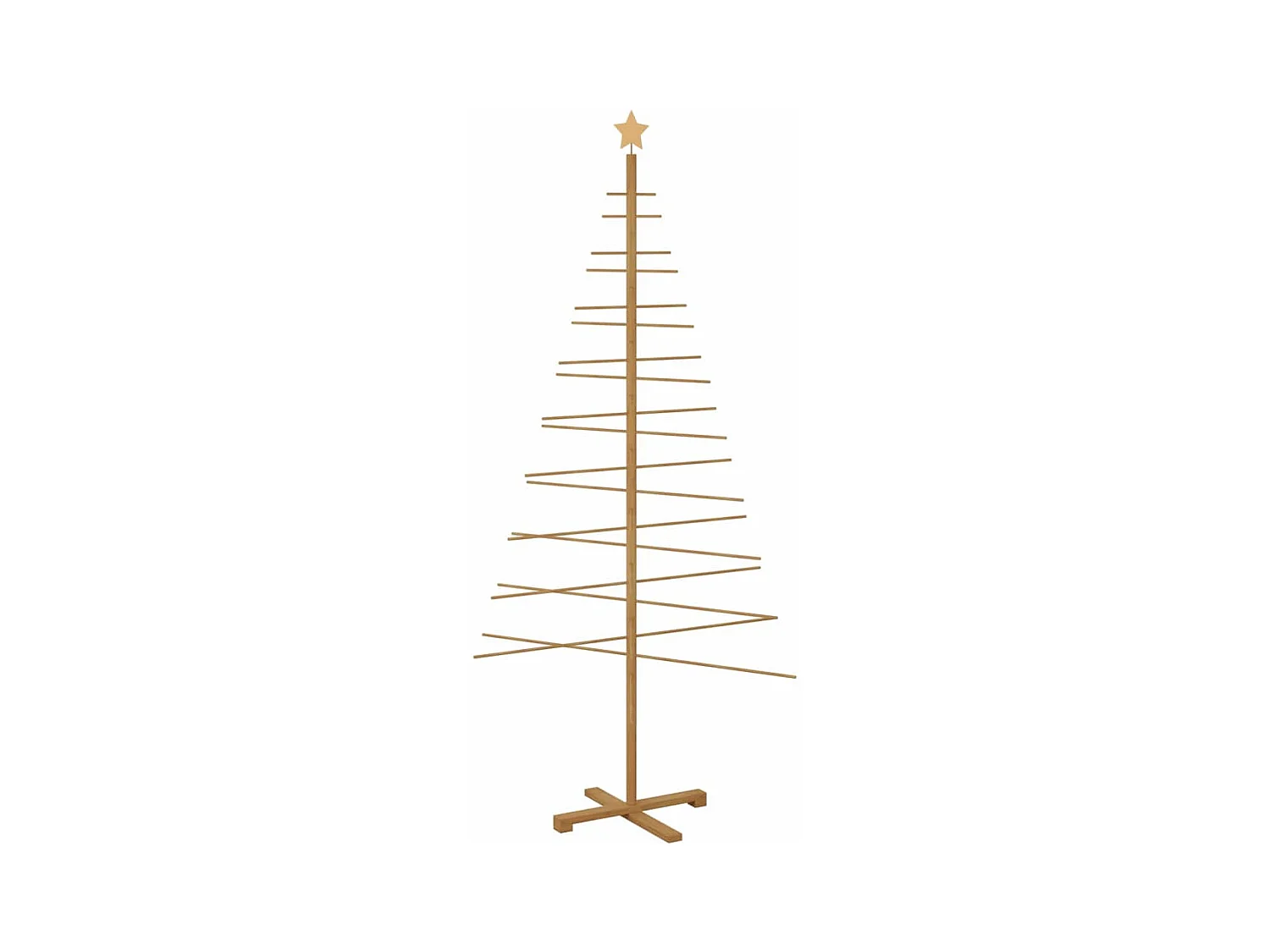 Houten kerstboom met standaard Bruin 210 cm Bamboe
