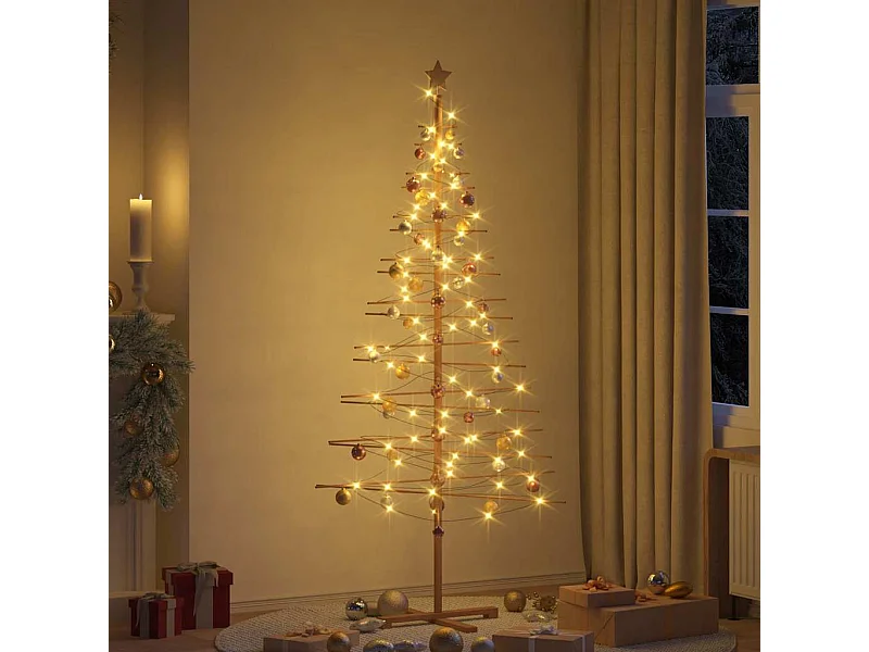 Houten kerstboom met standaard Bruin 210 cm Bamboe