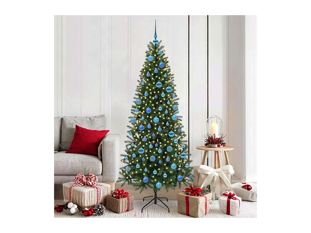 Kunstkerstboom met 300 LED met standaard Groen 180 cm PE en PVC