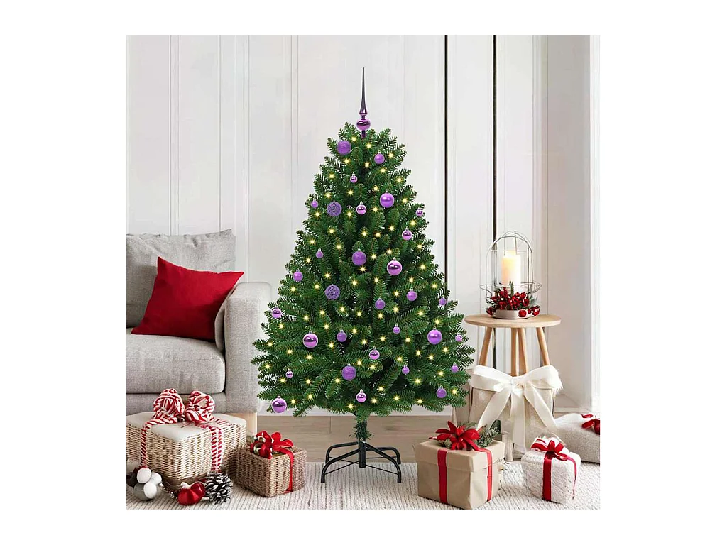 Sapin de Noël artificiel Vert 150 cm PVC et métal