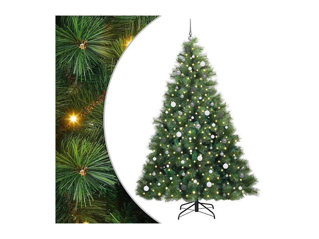Kunstkerstboom met 300 LED met standaard Groen 240 cm PE en PVC