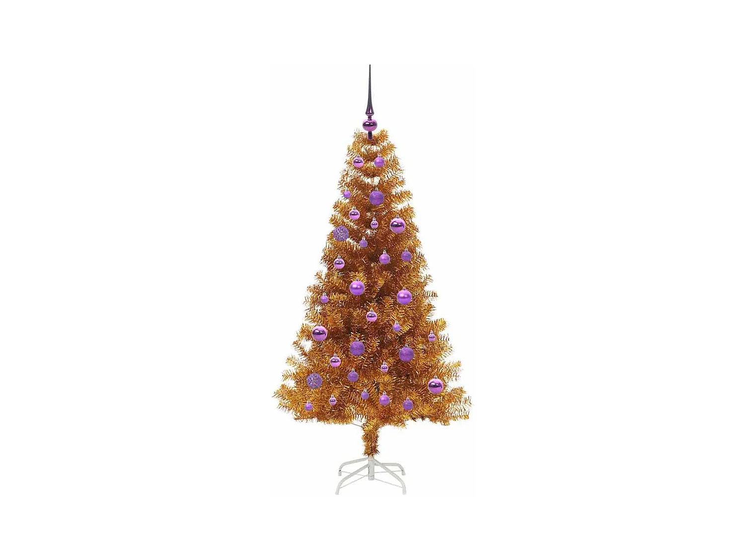 Árvore de Natal com 150 LEDs com suporte Ouro 150 cm PET