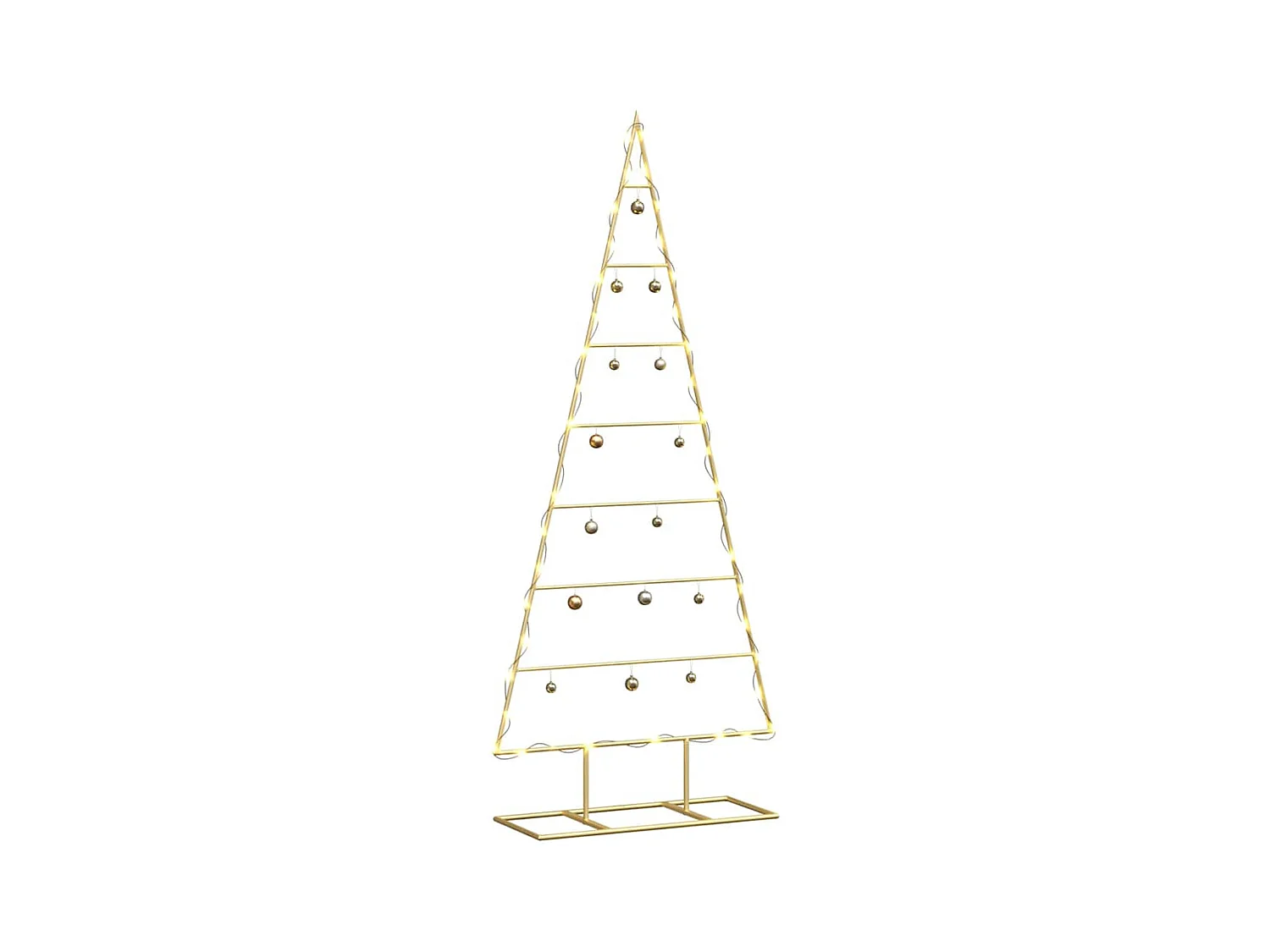 Árbol de Navidad de metal con soporte Dorado 125 cm
