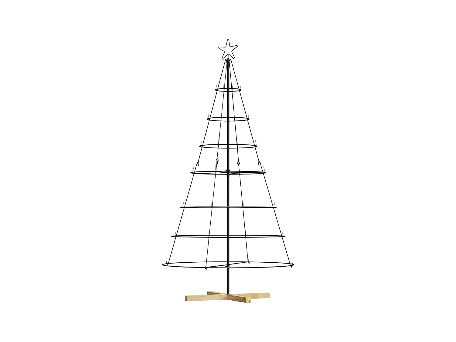 Árbol Cono de Navidad con soporte Negro 180 cm Acero