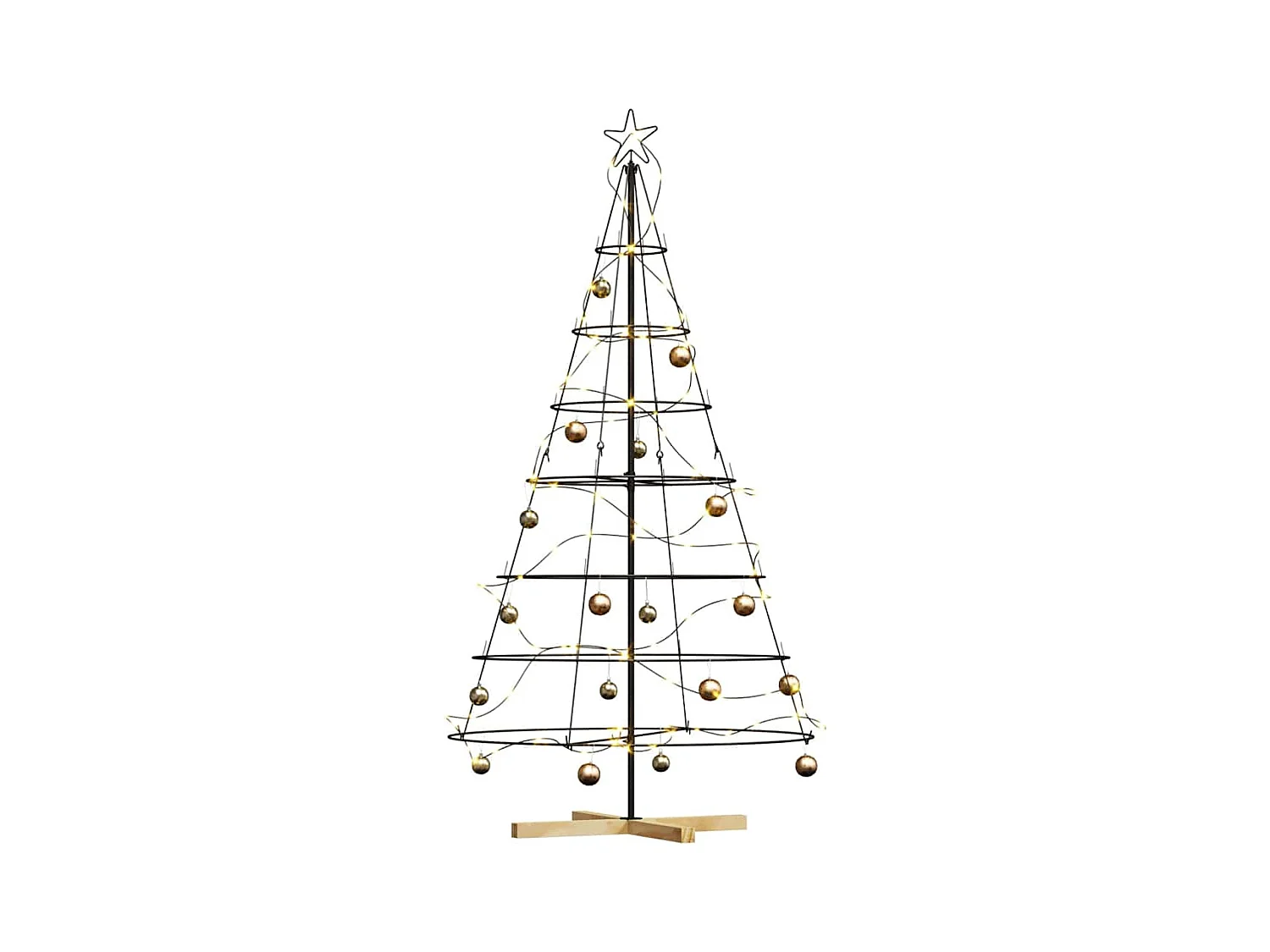 Árbol Cono de Navidad con soporte Negro 180 cm Acero