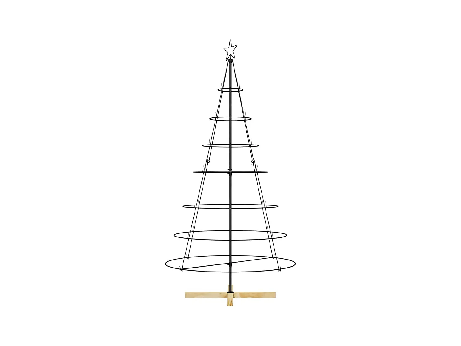 Árbol Cono de Navidad con soporte Negro 180 cm Acero